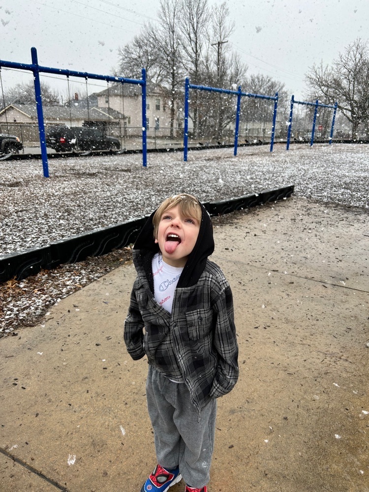 Preschool student enjoying the snow! 
