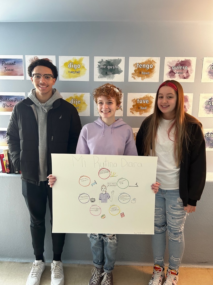 Students with their healthy living posters 