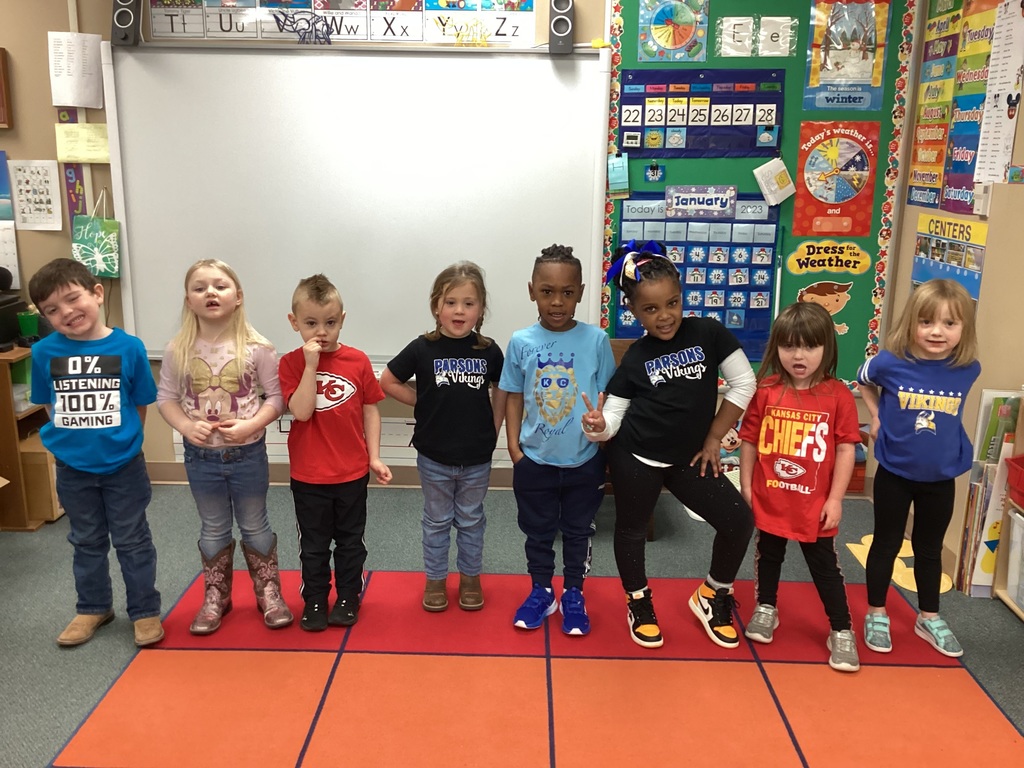 Students showing their Kansas clothes!