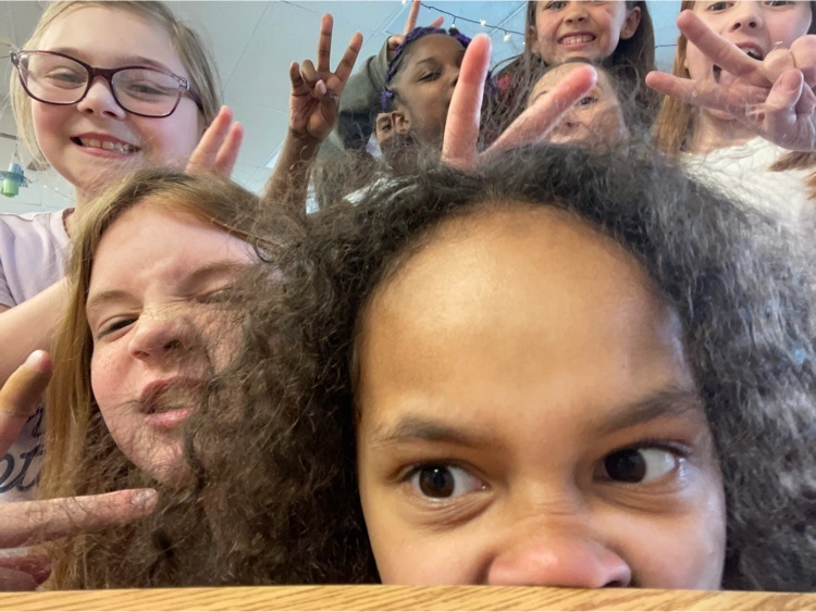 some of Mrs. Liska’s students making silly faces in our selfie