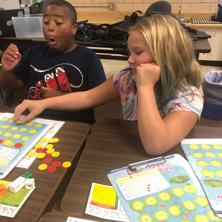 students playing a math game 