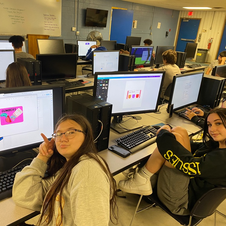 Parsons High School graphic design students work on a design project for candy or candy bars they have invented. 