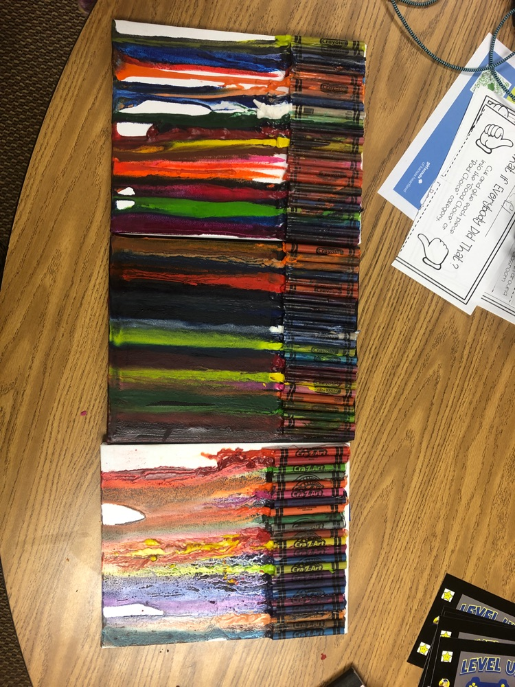 finished crayons melted by sun